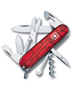 Victorinox Climber Swiss Army Knife - Transparent Red